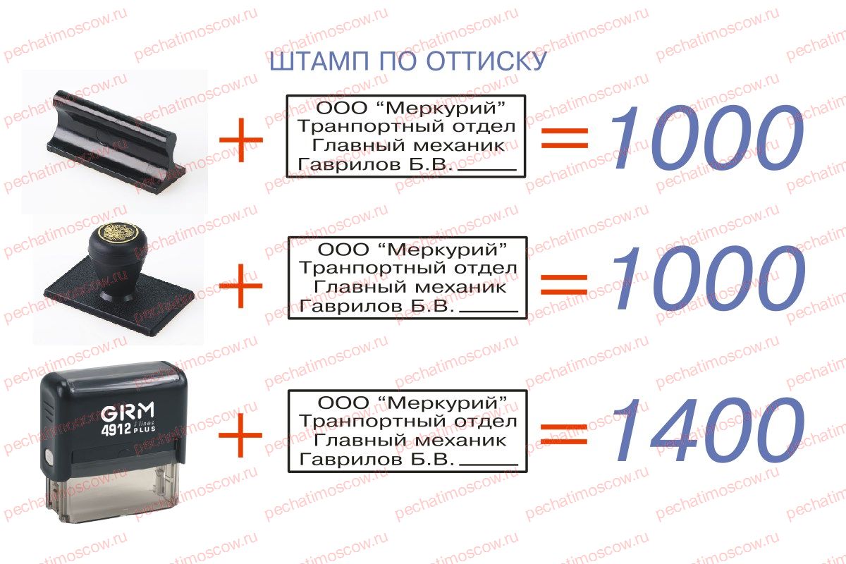 Изготовление штампов по оттиску в Нахабино